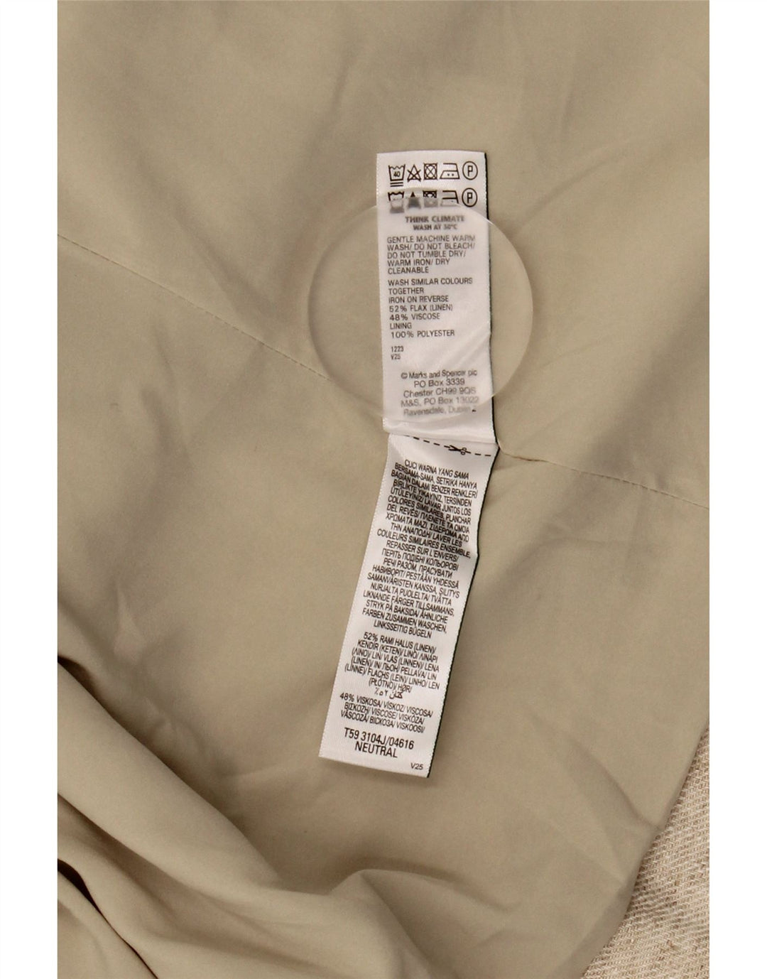 MARKS & SPENCER Veste blazer ouverte pour femme UK 20 2XL Lin beige