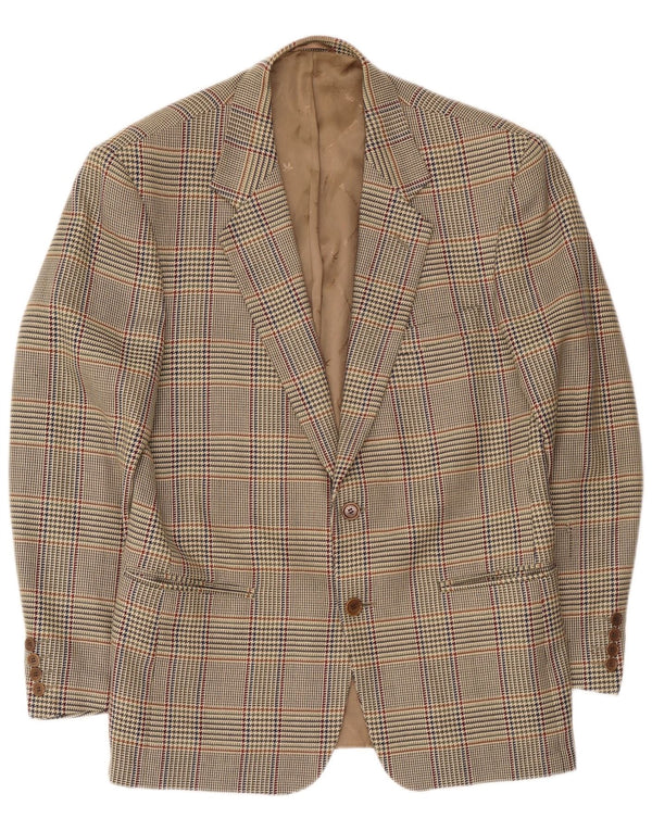 Brooksfield Veste blazer à 2 boutons pour homme IT 50 en laine à carreaux beige