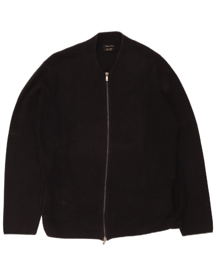 Massimo Dutti Cardigan pour homme en coton noir 2XL