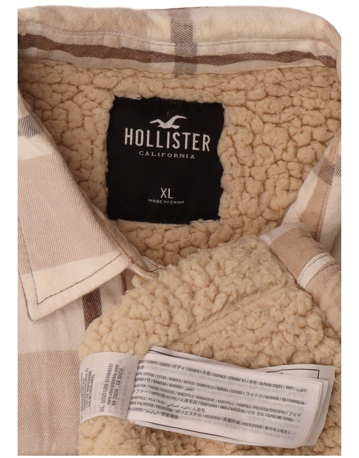 HOLLISTER Chemise en flanelle Lumberjack XL en coton à carreaux beige