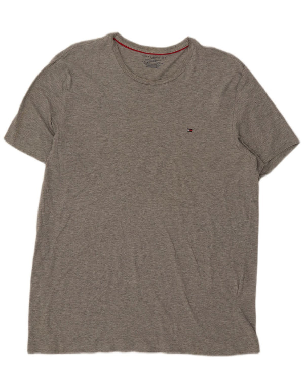 Tommy Hilfiger T-Shirt Homme Top XL Gris Moucheté Coton