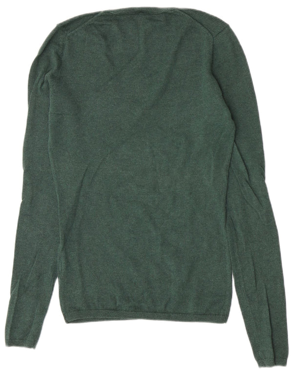 Tommy Hilfiger Pull coupe régulière à col en V pour femme UK 6 XS Vert