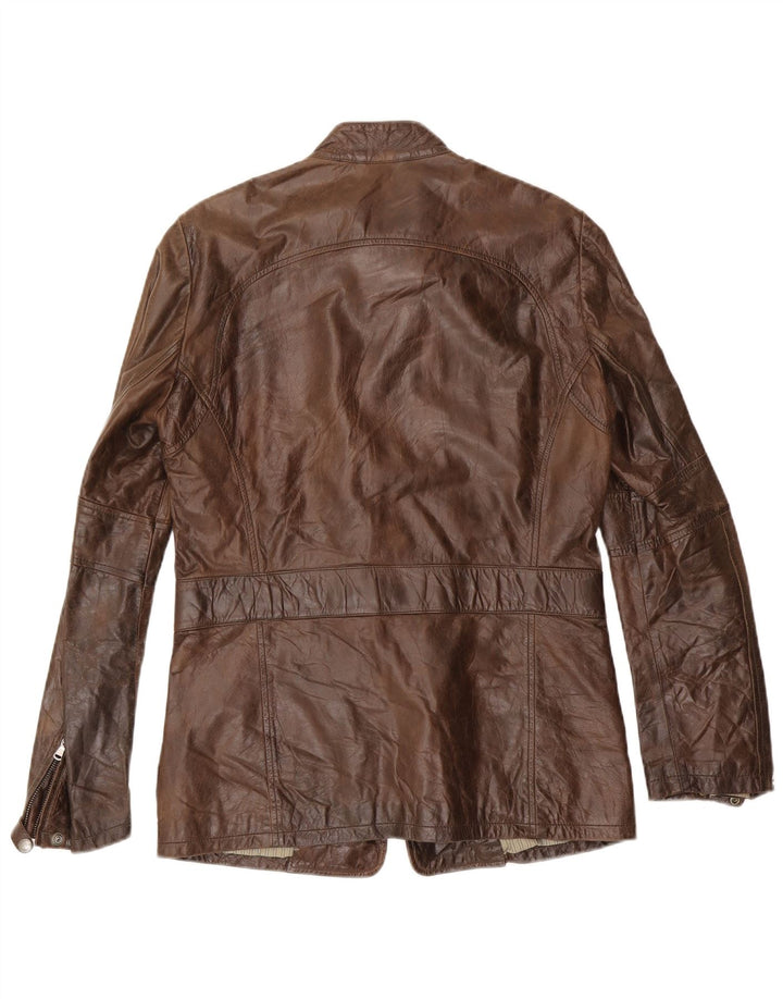 veste en cuir homme vintage UK 38 Cuir brun moyen