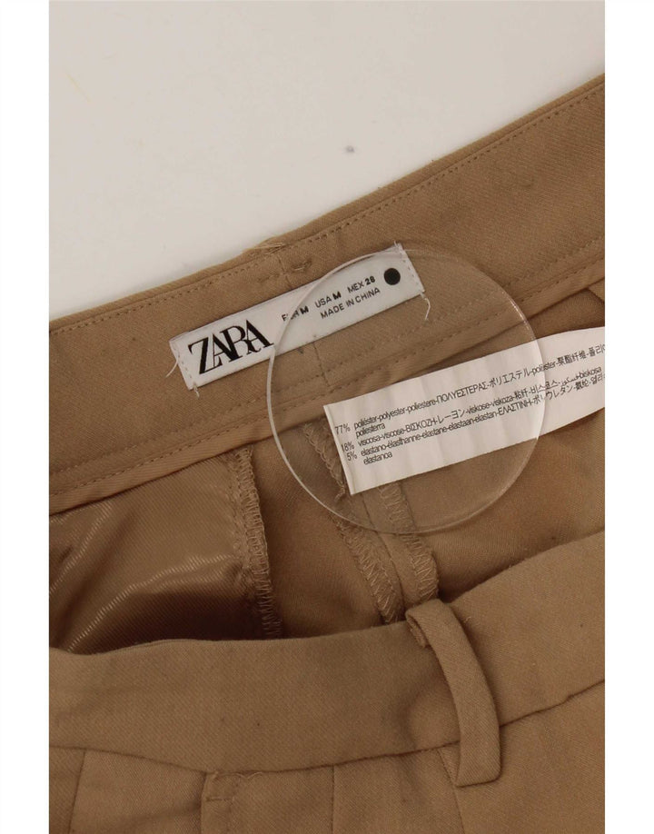 Zara Femme Pantalon De Costume Pegged Moyen W28 L31 Beige Polyester
