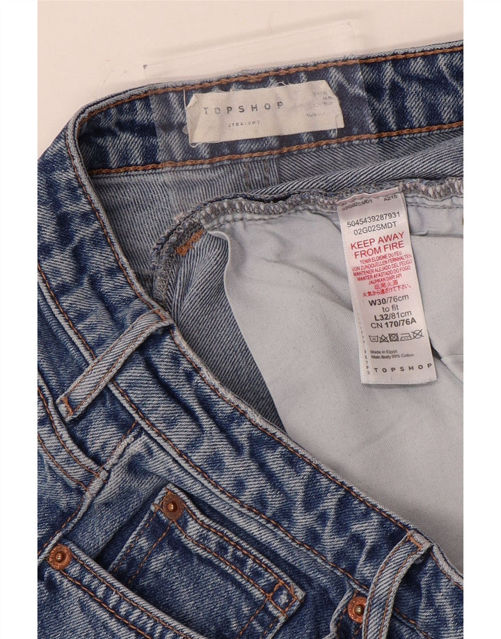 Topshop Jean droit femme W30 L26 bleu polyester