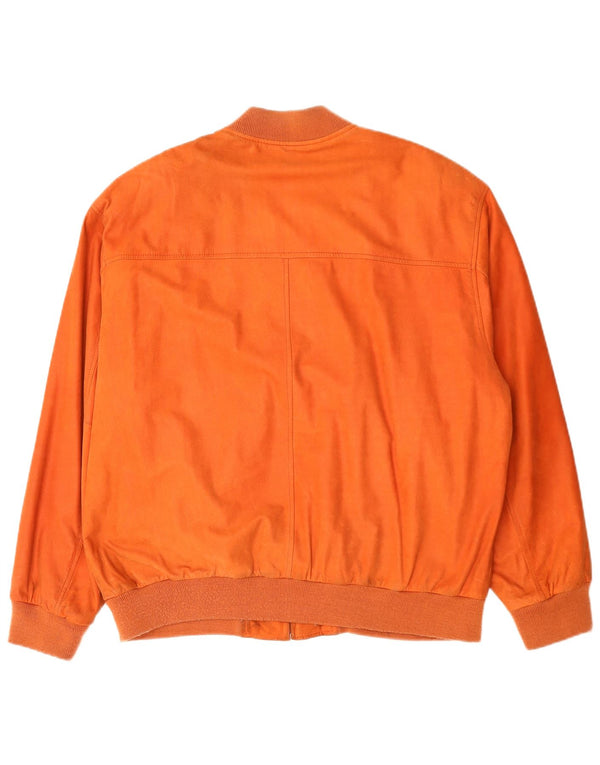 C&A Veste bomber en cuir pour homme UK 40 Large Cuir Orange