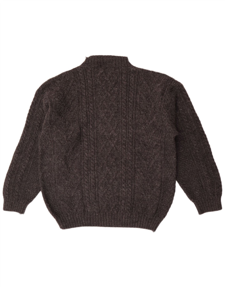 Principes Pull à col roulé pour homme en laine grise Taille L