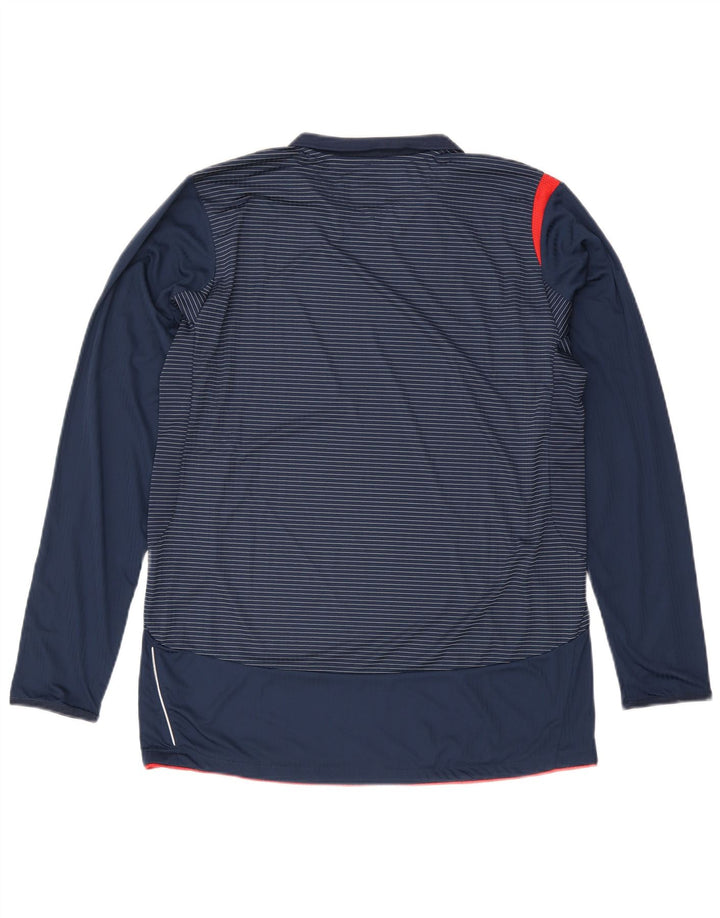 Umbro Homme Top Manches Longues Bleu Marine Rayé Polyester