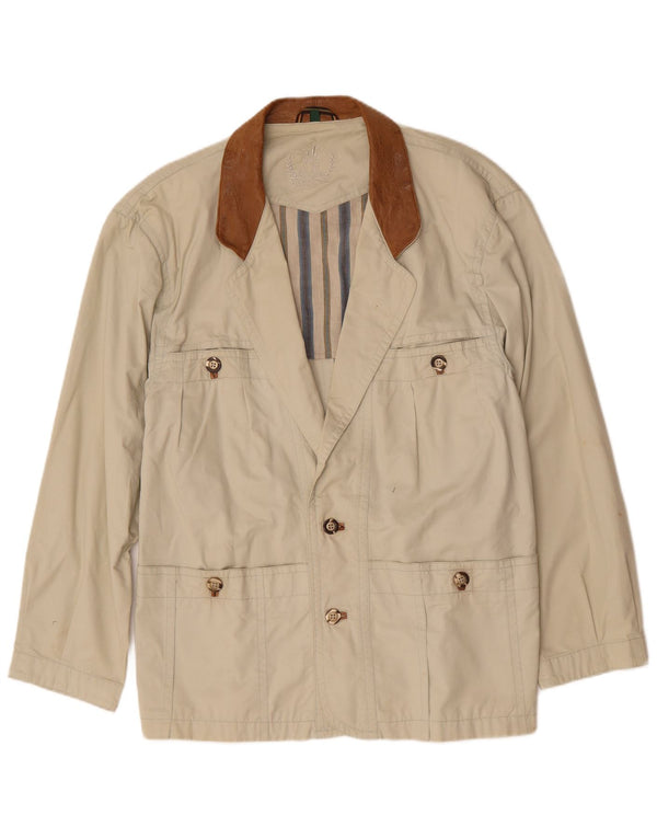 veste utilitaire homme vintage UK 40 Grand coton beige