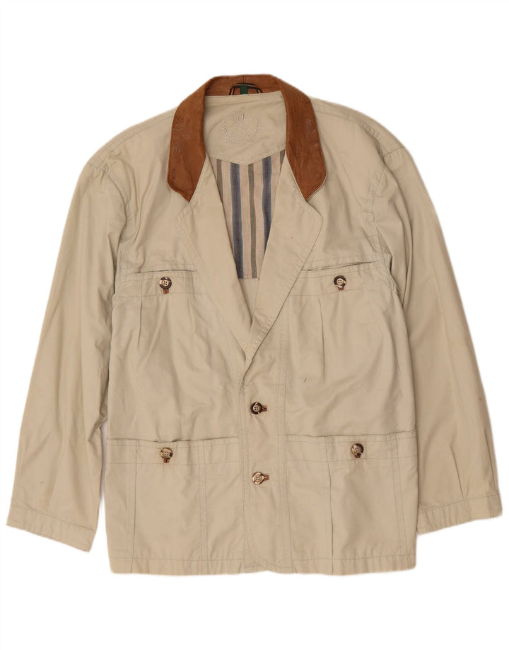 veste utilitaire homme vintage UK 40 Grand coton beige