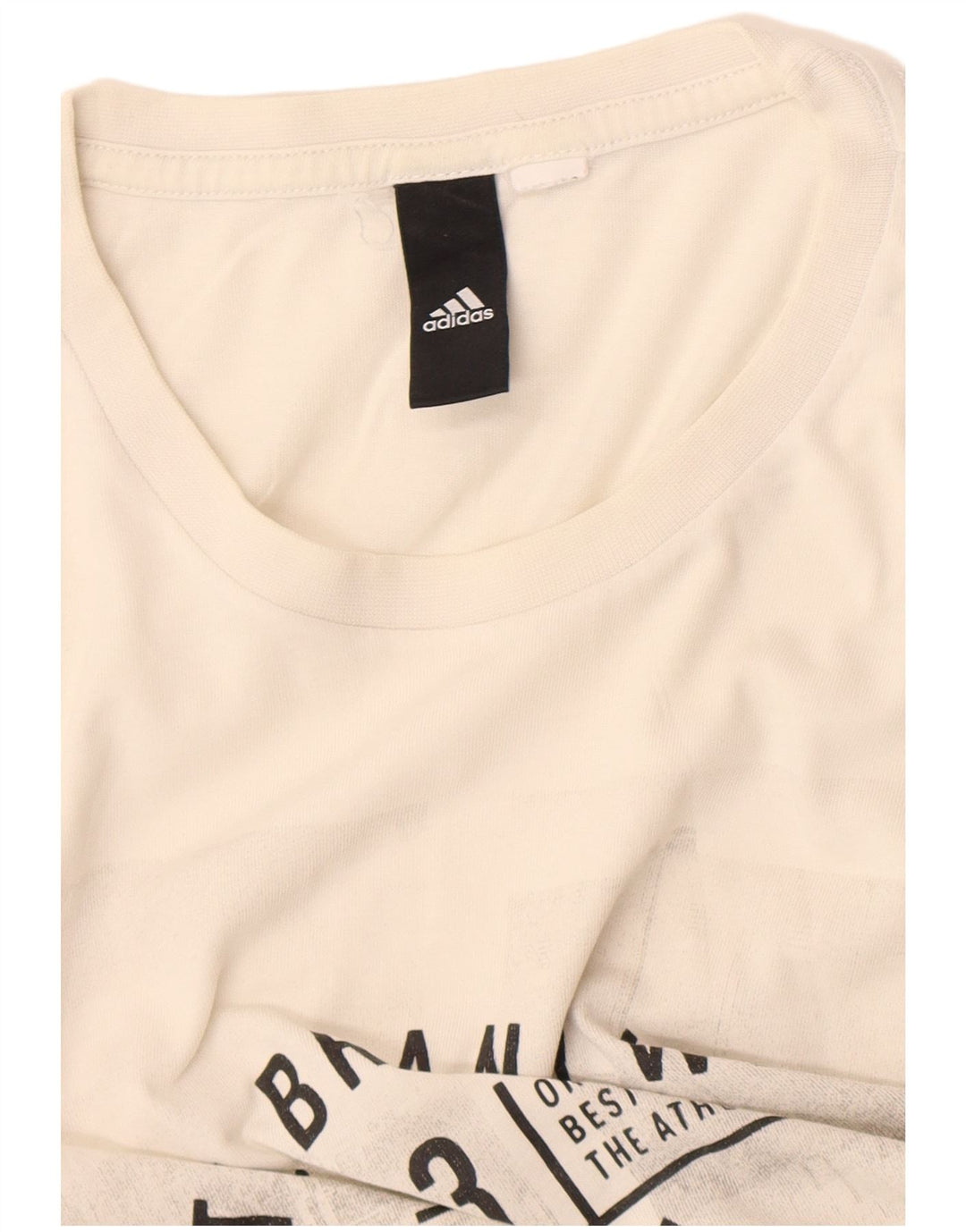 Adidas T-Shirt Graphique à Trois Rayures Homme Blanc Moyen