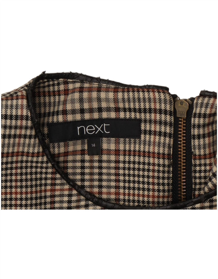 Next Robe trapèze sans manches pour femme UK 44 pied-de-poule gris moyen