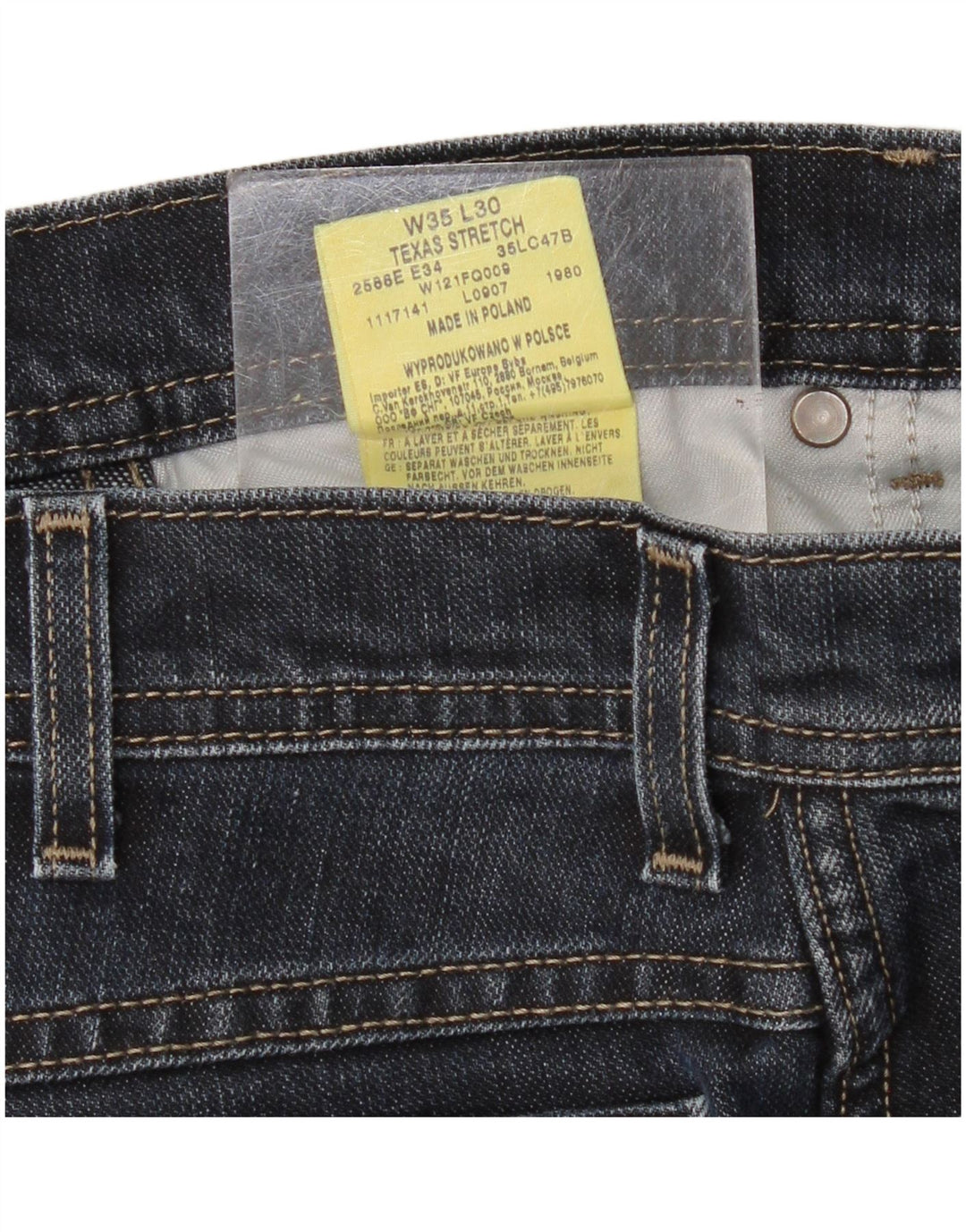 Wrangler Jean droit extensible Texas W35 L30 en coton bleu marine pour homme