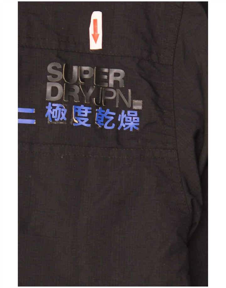 SUPERDRY Veste de pluie graphique The Wind Attacker pour hommes UK 44 2XL Nylon noir