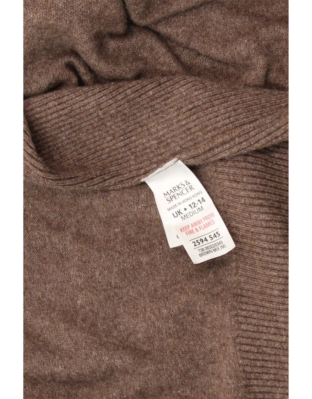 Marks & Spencer Pull cardigan asymétrique pour femme UK 12/14 Marron moyen