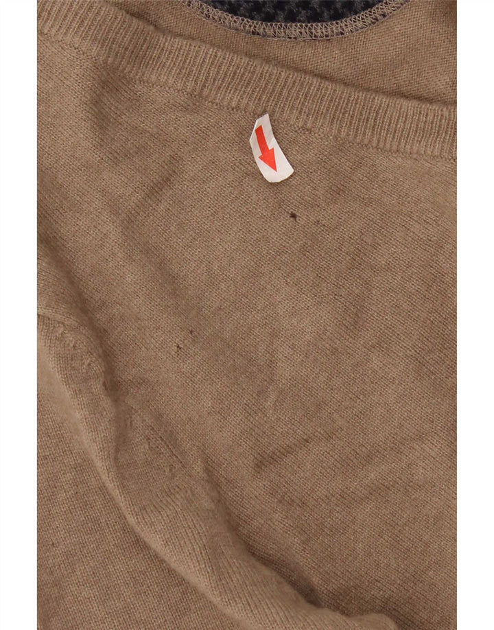 Boggi Pull col V pour homme en laine beige Taille S