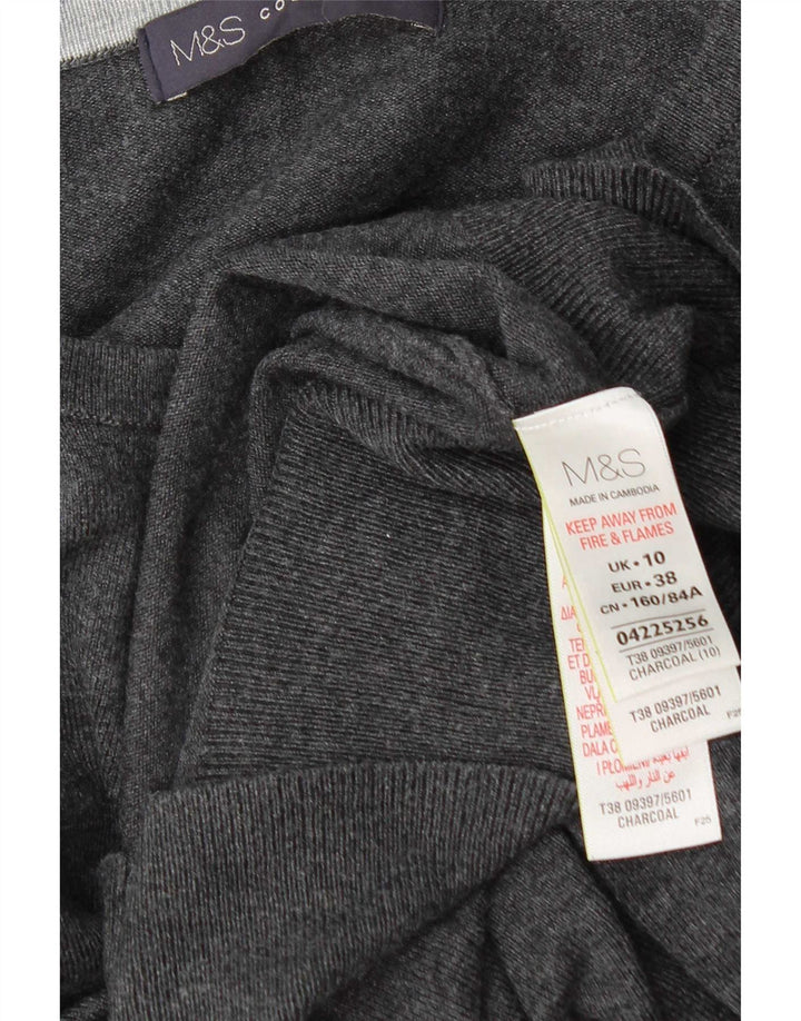 Marks & Spencer Pull Cardigan Femme UK 10 Petit Gris Viscose