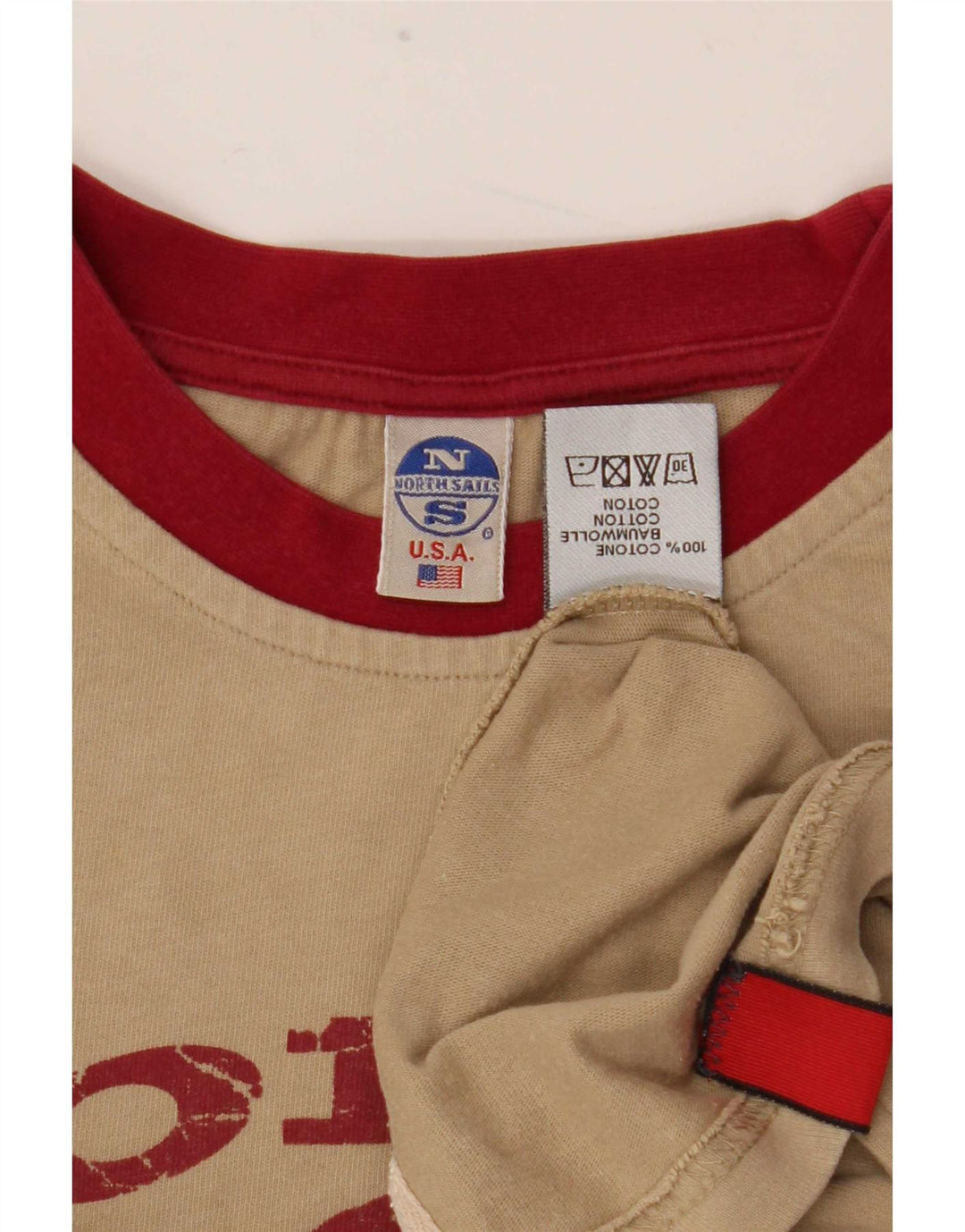 North Sails Haut graphique à manches longues pour hommes en coton color block beige grand