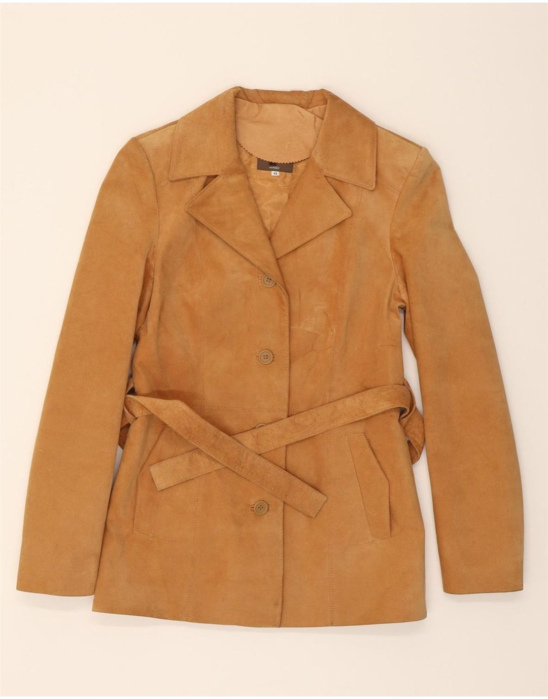CONBIPEL Womens Suede Jacket IT 42 Medium Beige Leather Vintage Conbipel and Second-Hand Conbipel from Messina Hembry 