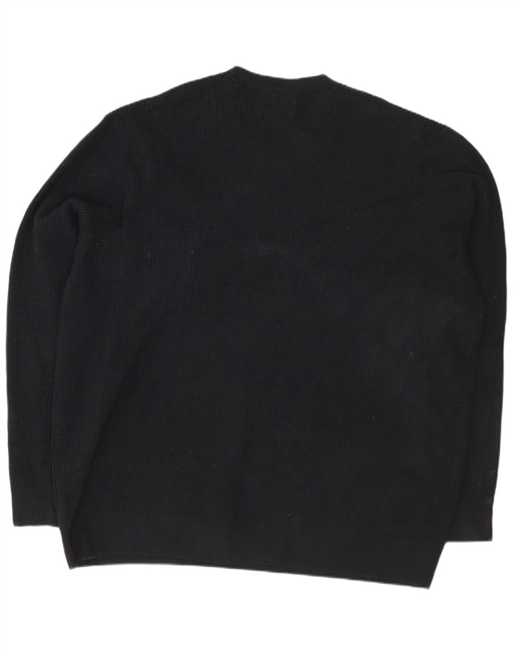 Marks & Spencer Pull col rond pour homme en coton noir 3XL