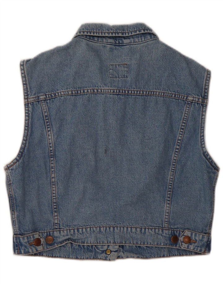 PIONEER Gilet court en denim pour femme UK 14 Bleu moyen Coton