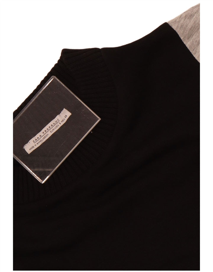 Zara Sweat-shirt surdimensionné pour femme UK 10 Petit color block noir