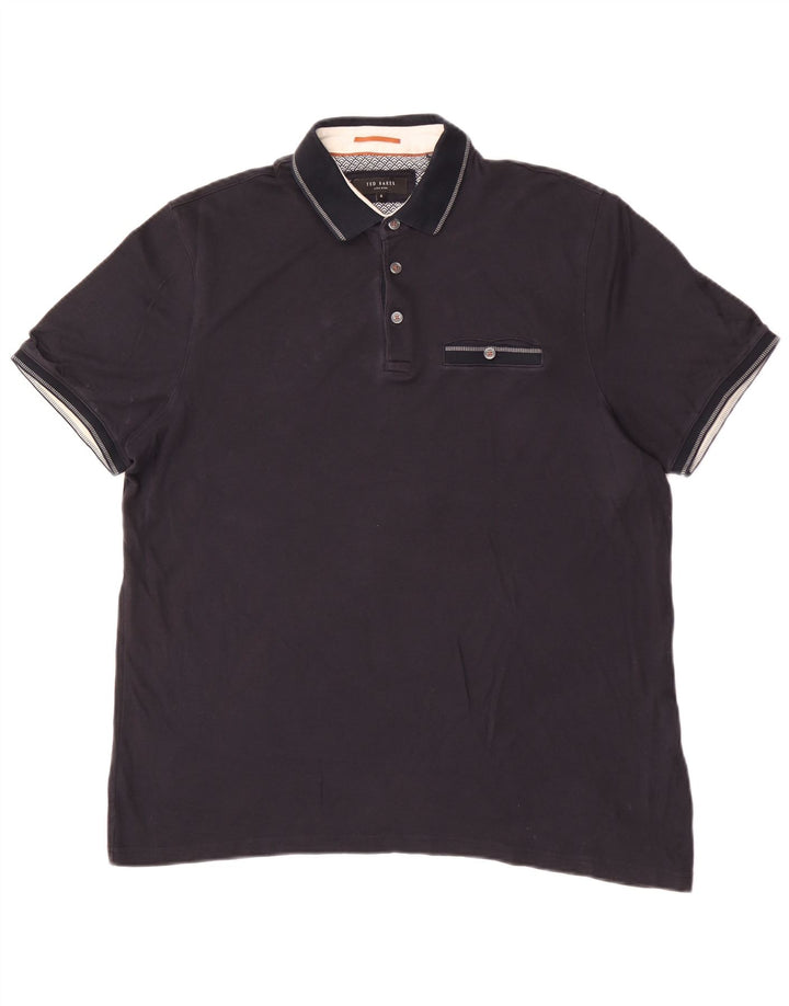 Ted Baker Polo Homme Taille 4 Large Bleu Marine Coton