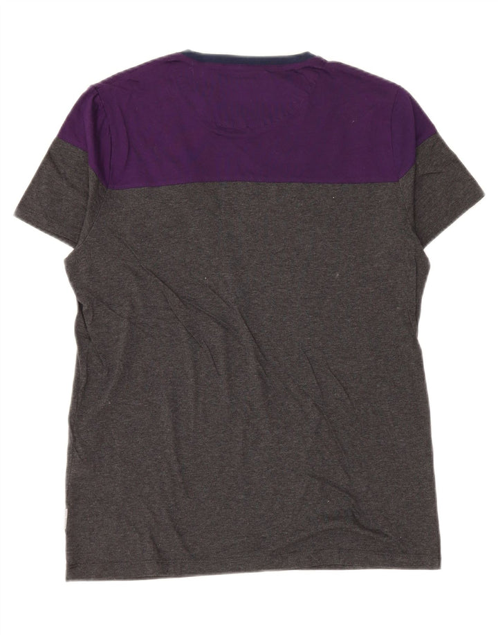 Ted Baker T-Shirt Homme Taille 3 Gris Moyen Colorblock Coton
