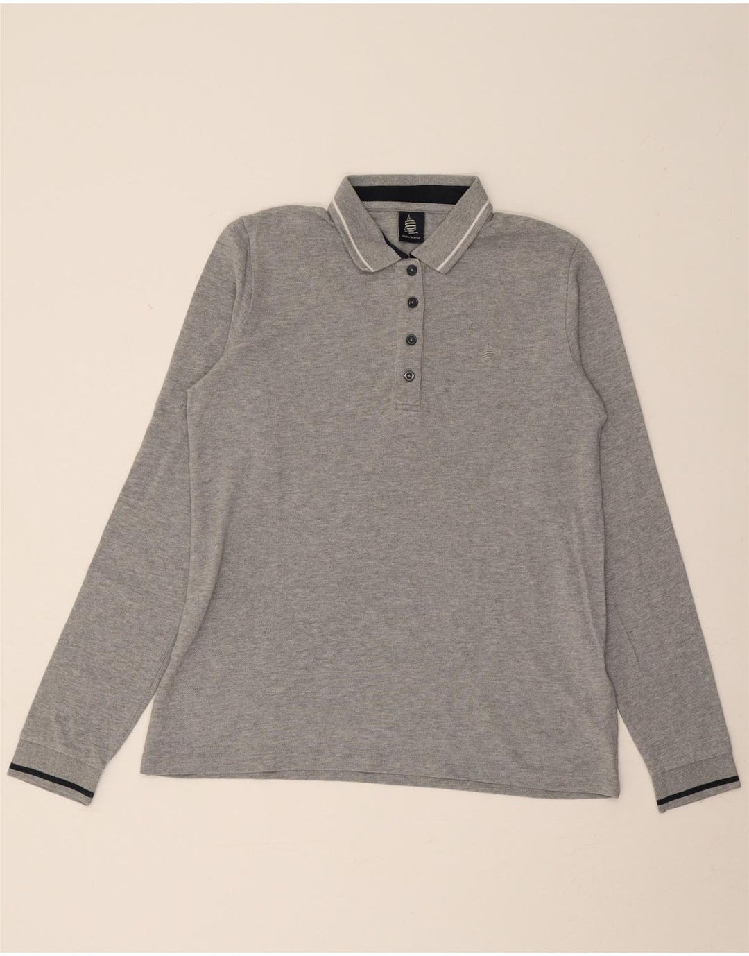 MARINA YACHTING Polo à manches longues pour femme UK 14 Gris moyen moucheté