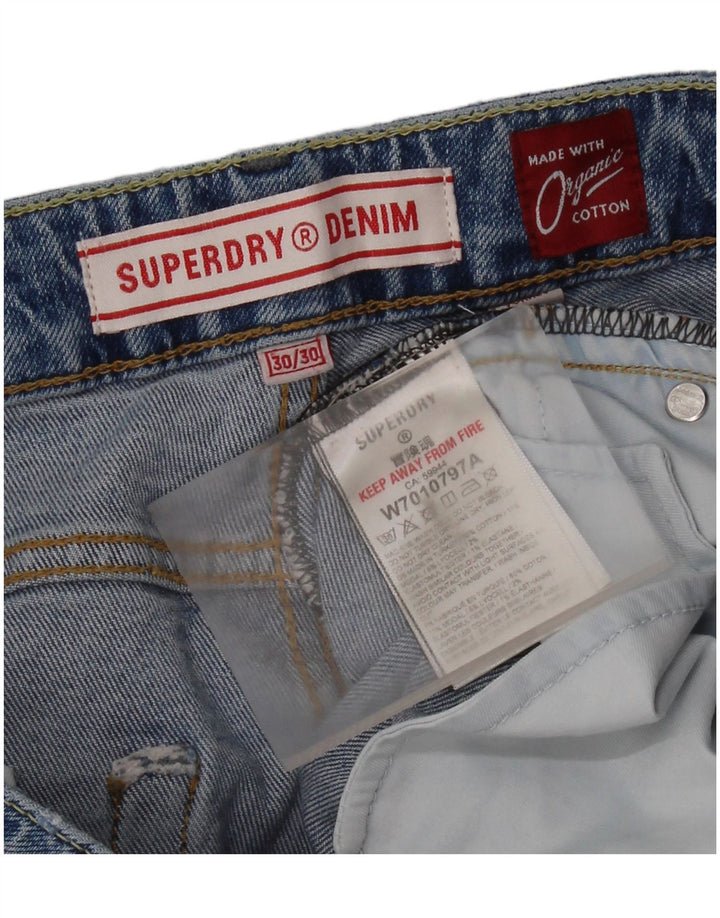SUPERDRY Jean bootcut effet vieilli W30 L30 bleu coton femme
