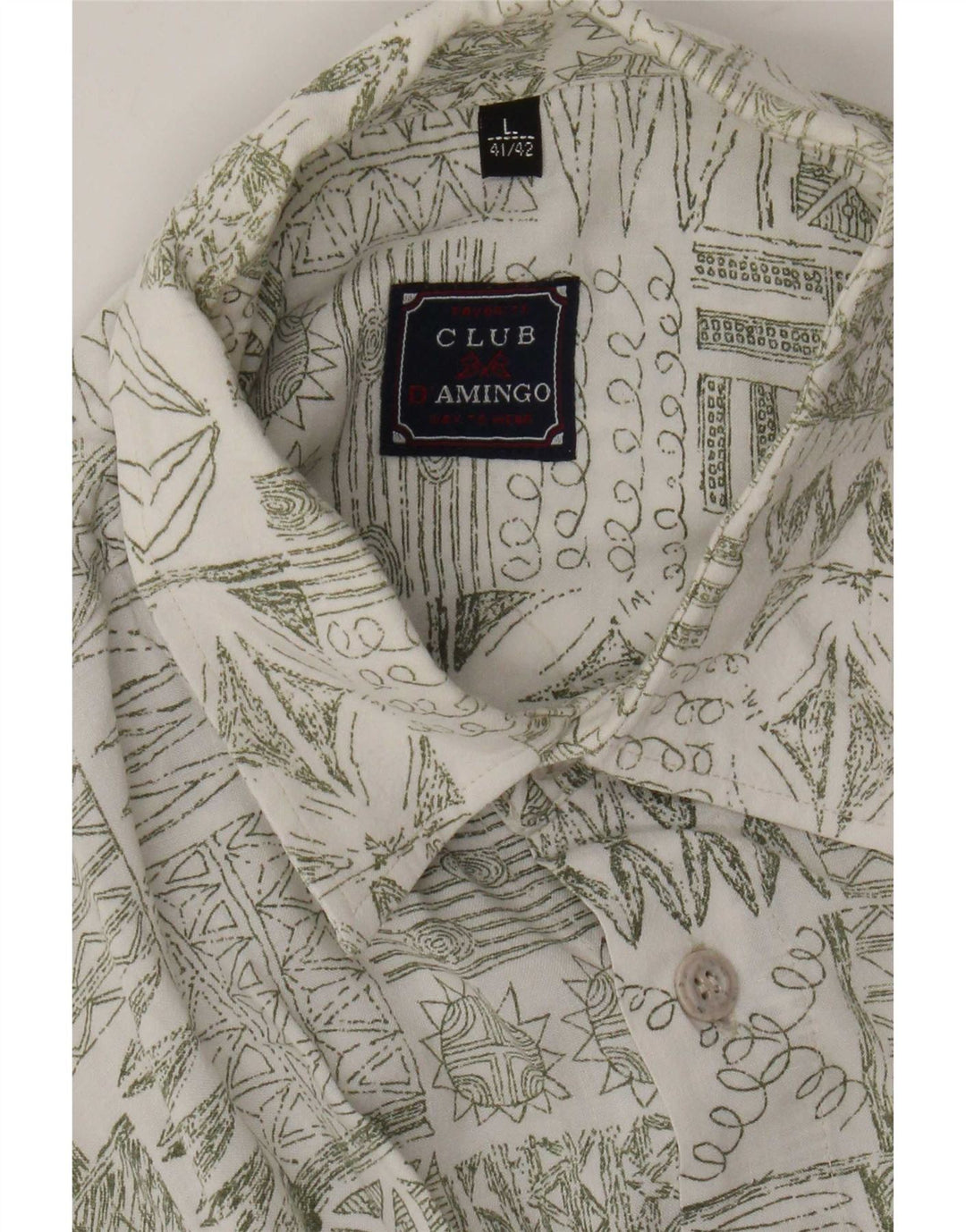 Club D'Amingo Chemise à manches courtes pour homme Taille 41/42 Grand patchwork vert