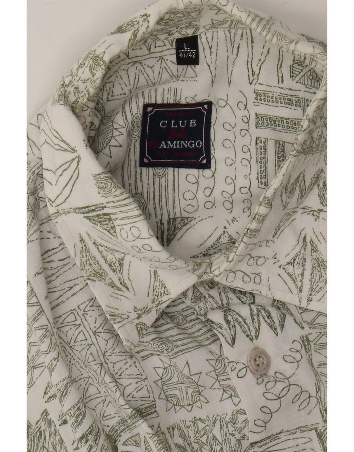 Club D'Amingo Chemise à manches courtes pour homme Taille 41/42 Grand patchwork vert