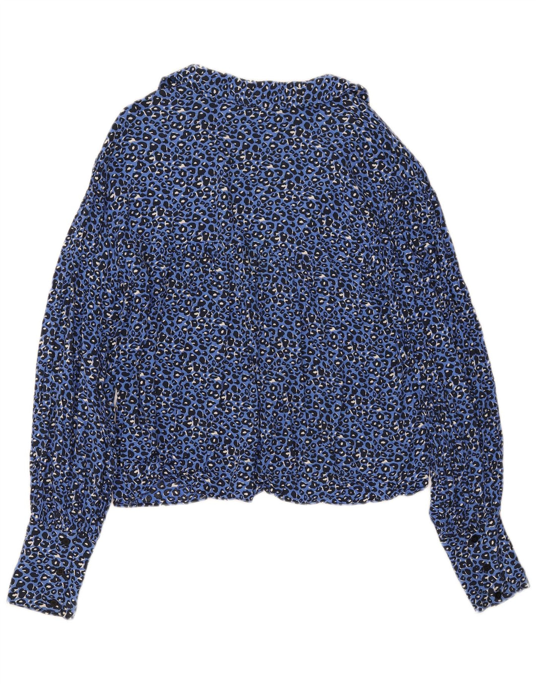 Chemise Femme Zara UK 14 Bleu Moyen Imprimé Animal