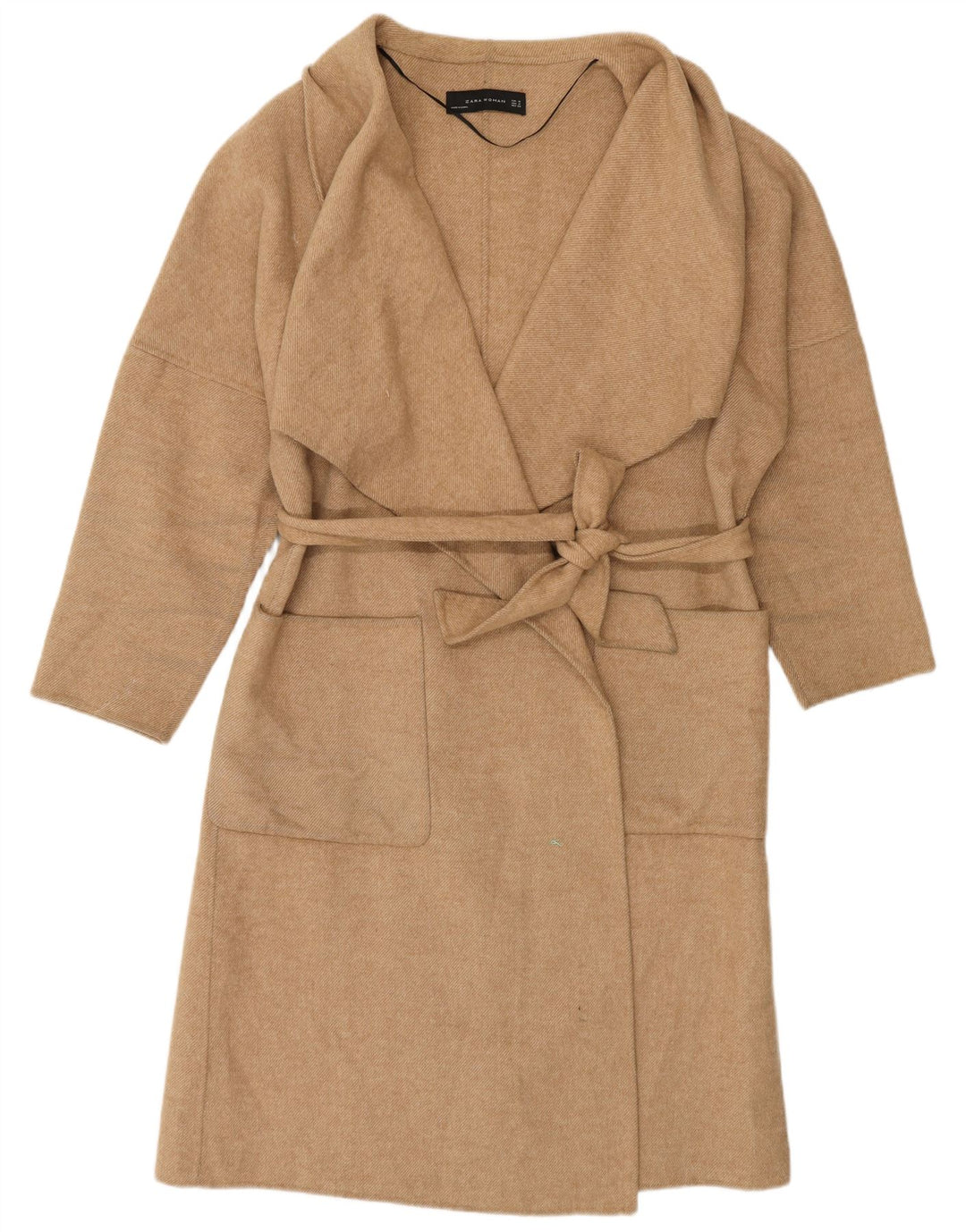 Zara Womens Overcoat Oversize UK 14 Laine Beige Moyen