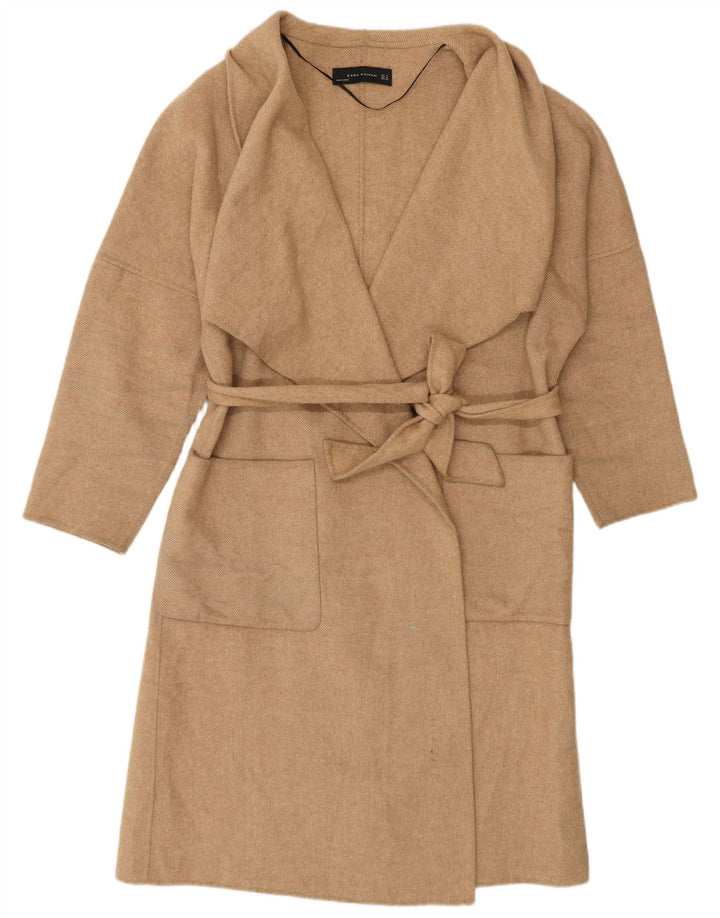 Zara Womens Overcoat Oversize UK 14 Laine Beige Moyen