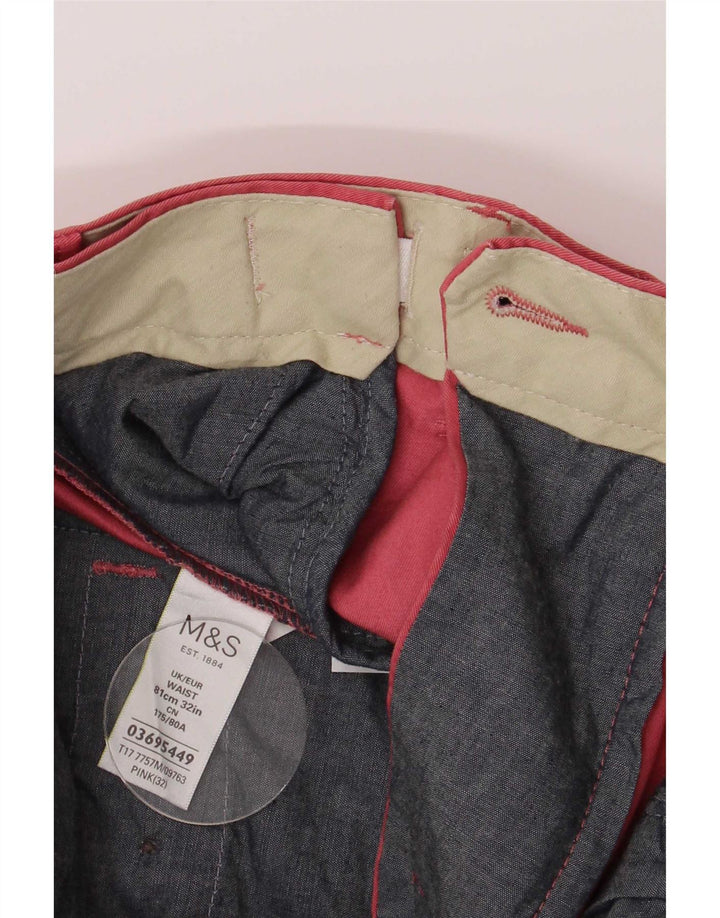 Marks & Spencer Short chino coupe classique W32 pour homme en coton rose moyen