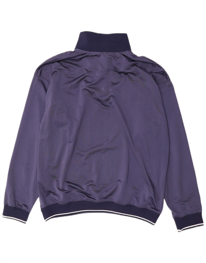 Kappa Haut de survêtement surdimensionné à col zippé pour homme Bleu marine Taille L