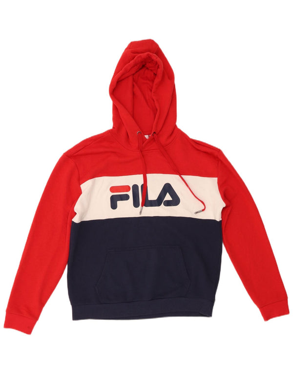 FILA Pull à capuche graphique pour femme UK 10 Small Multicolore Colourblock