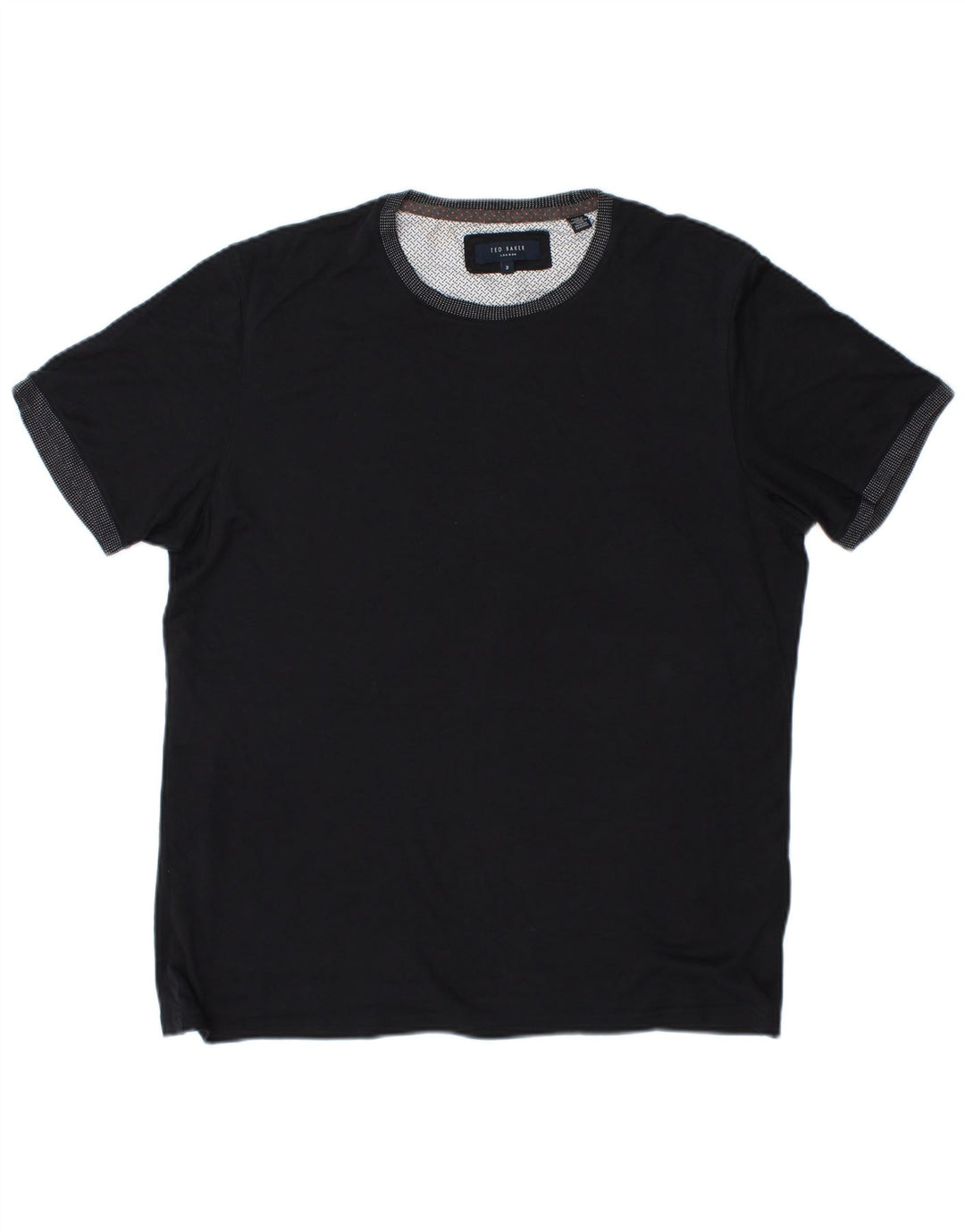 TED BAKER T-Shirt Homme Taille 3 Bleu Marine Moyen Coton