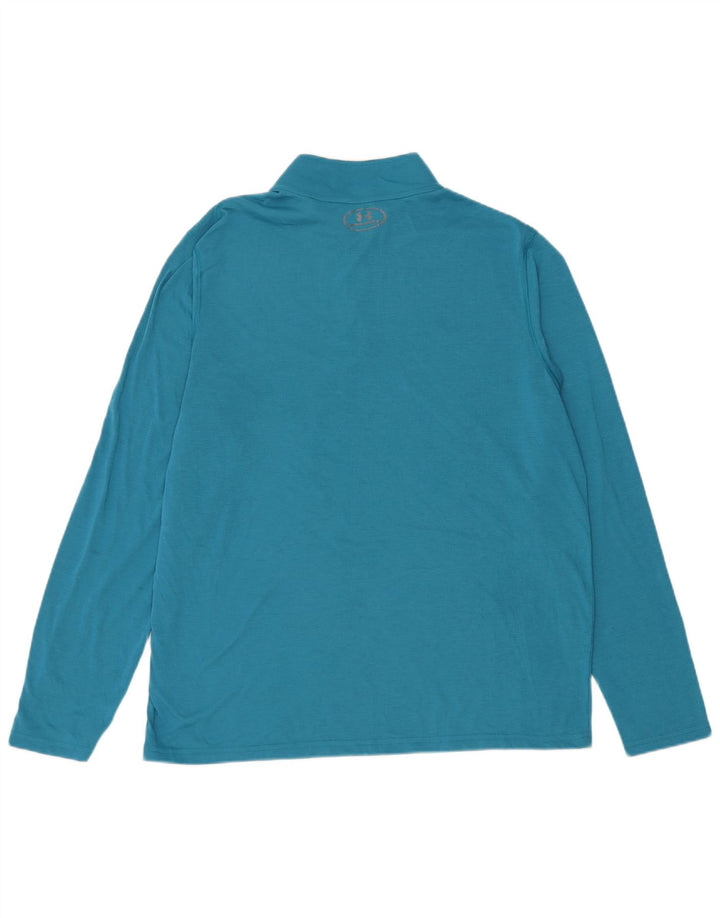 Under Armour Haut de Survêtement Heat Gear Zip Neck Pull Homme Bleu Moyen