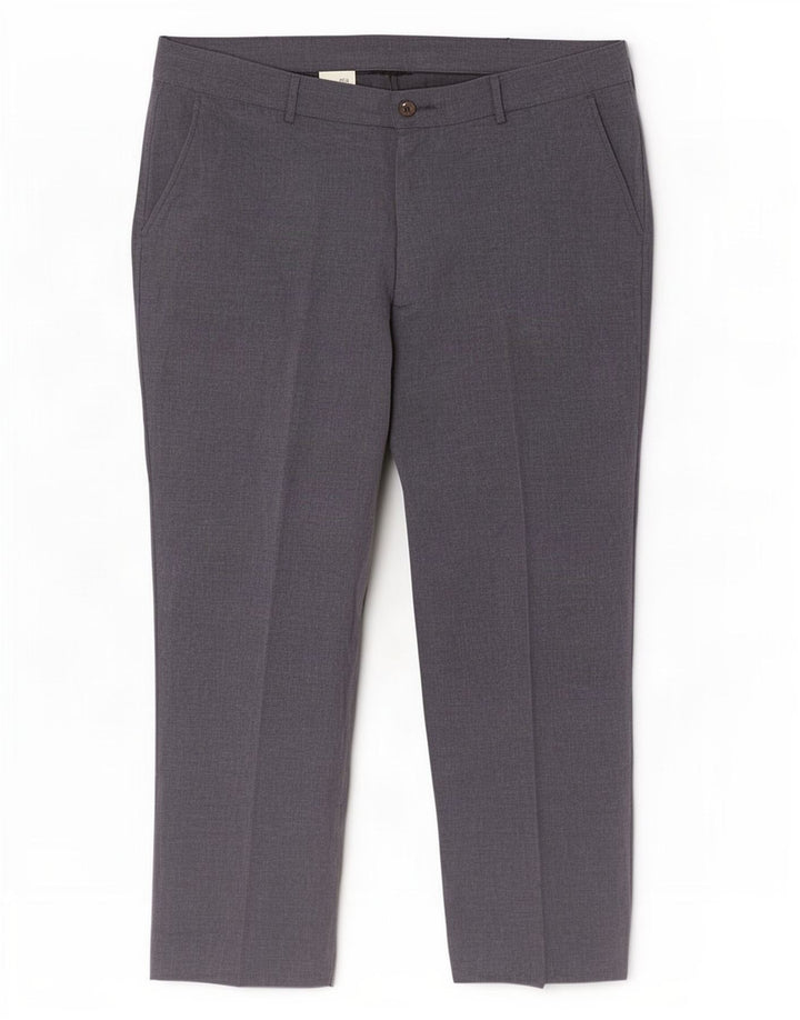 Farah Pantalon de Costume Droit Homme W42 L29 Gris Polyester