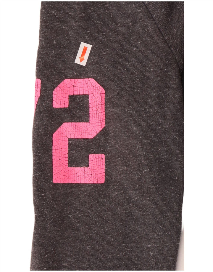 Superdry Pull à capuche graphique zippé pour femme UK 8 Small Gris Coton