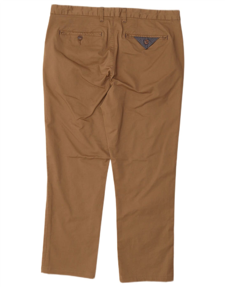 TED BAKER Pantalon de Costume Droit Homme W34 L27 Marron Coton