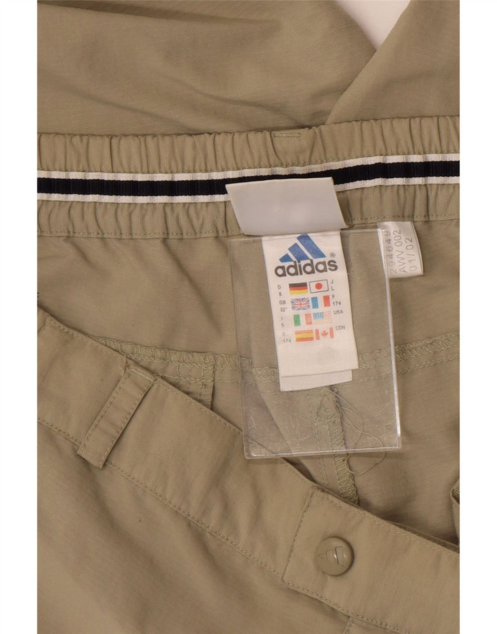 Adidas Pantalon Capri de Randonnée Homme W32 L20 Kaki Polyamide
