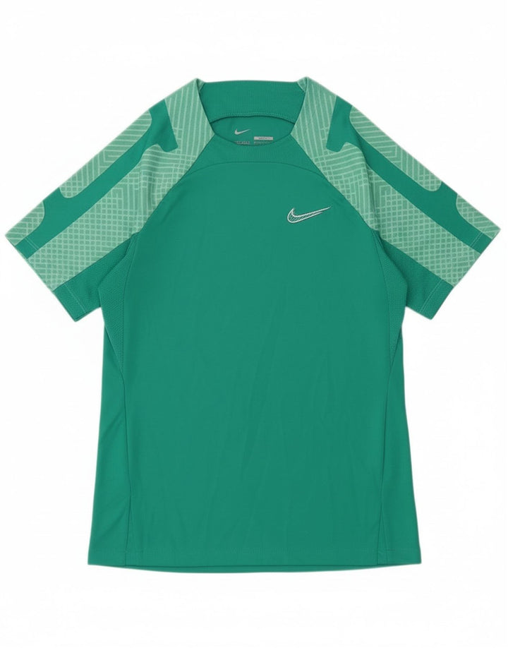 Nike Hommes Dri Fit Slim Fit T-Shirt Haut Petit Vert Polyester