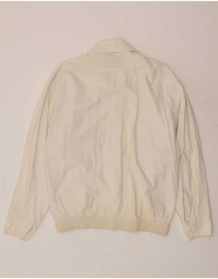 vintage Mens Bomber Jacket UK 36 Petit Blanc