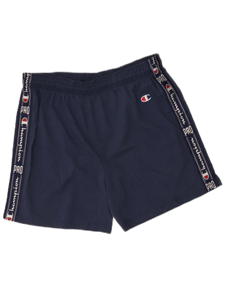 Champion Short de Sport Graphique Homme XL Bleu Marine Polyester