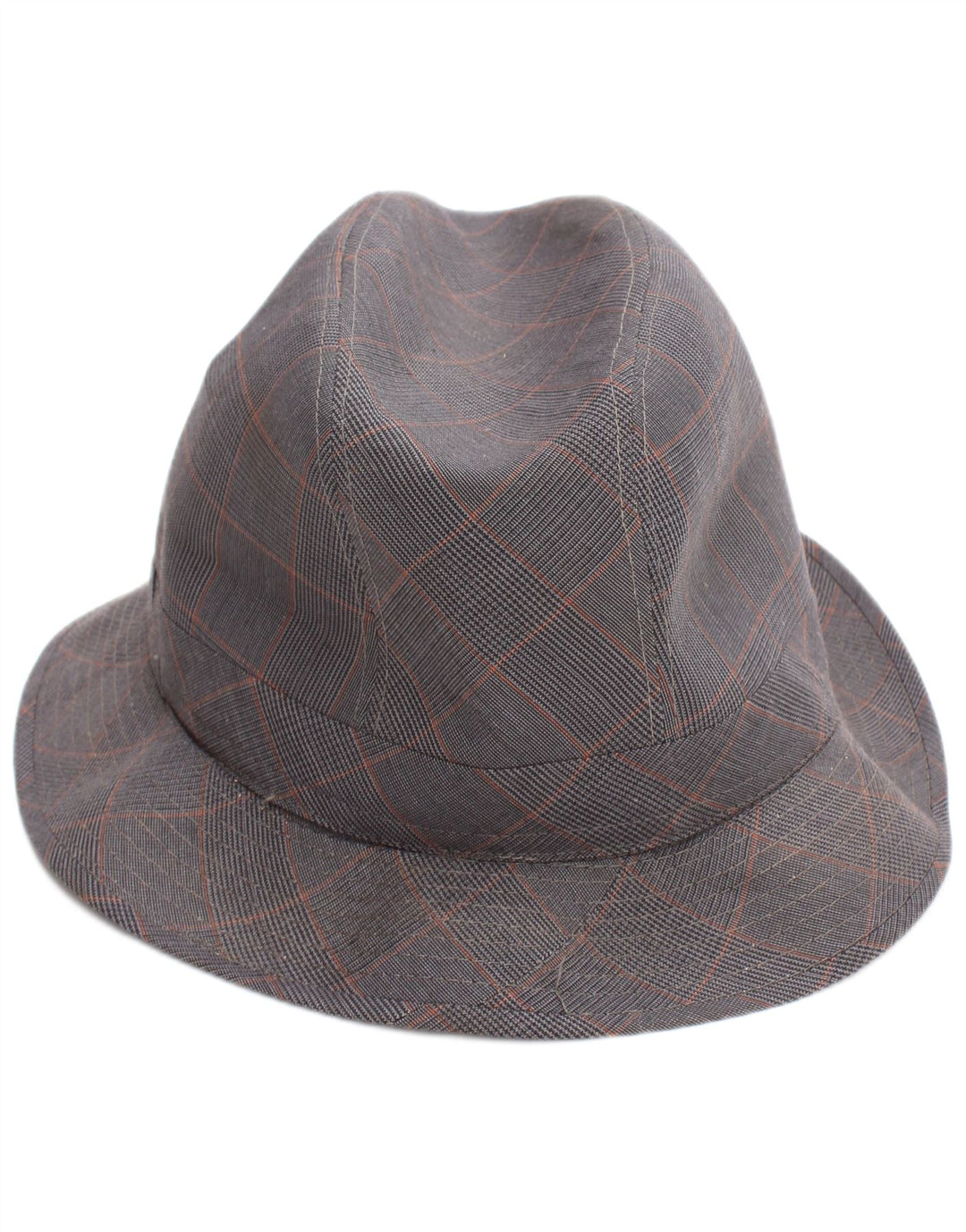 vintage Mens Fedora Hat Grand Gris Check Classic