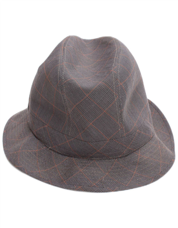 vintage Mens Fedora Hat Grand Gris Check Classic