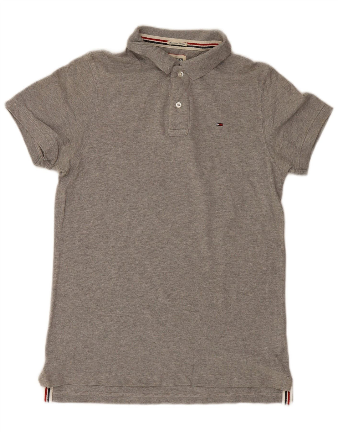 Tommy Hilfiger Polo Homme Gris Moyen Coton
